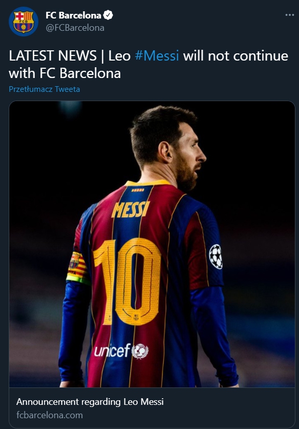 OFICJALNIE! MESSI ODCHODZI Z BARCELONY!